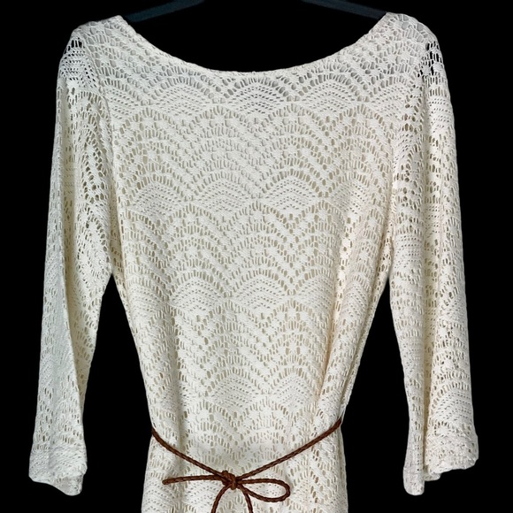SHARAGANO Ivory Lace Dress - Picture 1 of 4